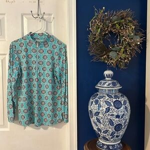 Anthony’s Resort Wear Nylon & Spandex Long Sleeve 1/4 Zip UPF 50 Pullover Sz S